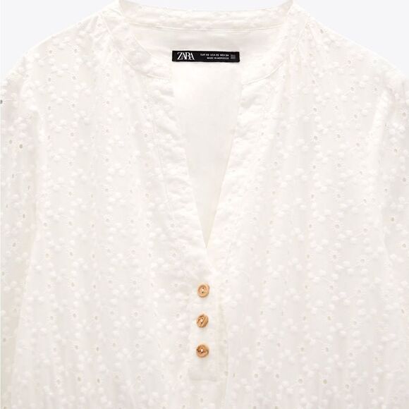 Zara Embroidered Midi Ruffled Dress - Picture 7 of 7